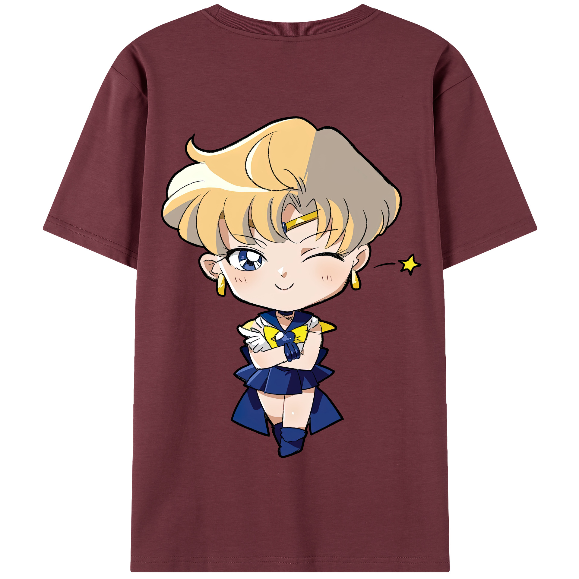 （画像用） 美少女戦士セーラームーン 天王はるか Sailor Moon Tenoh Haruka 綿100％半袖Tシャツ（背面プリント）